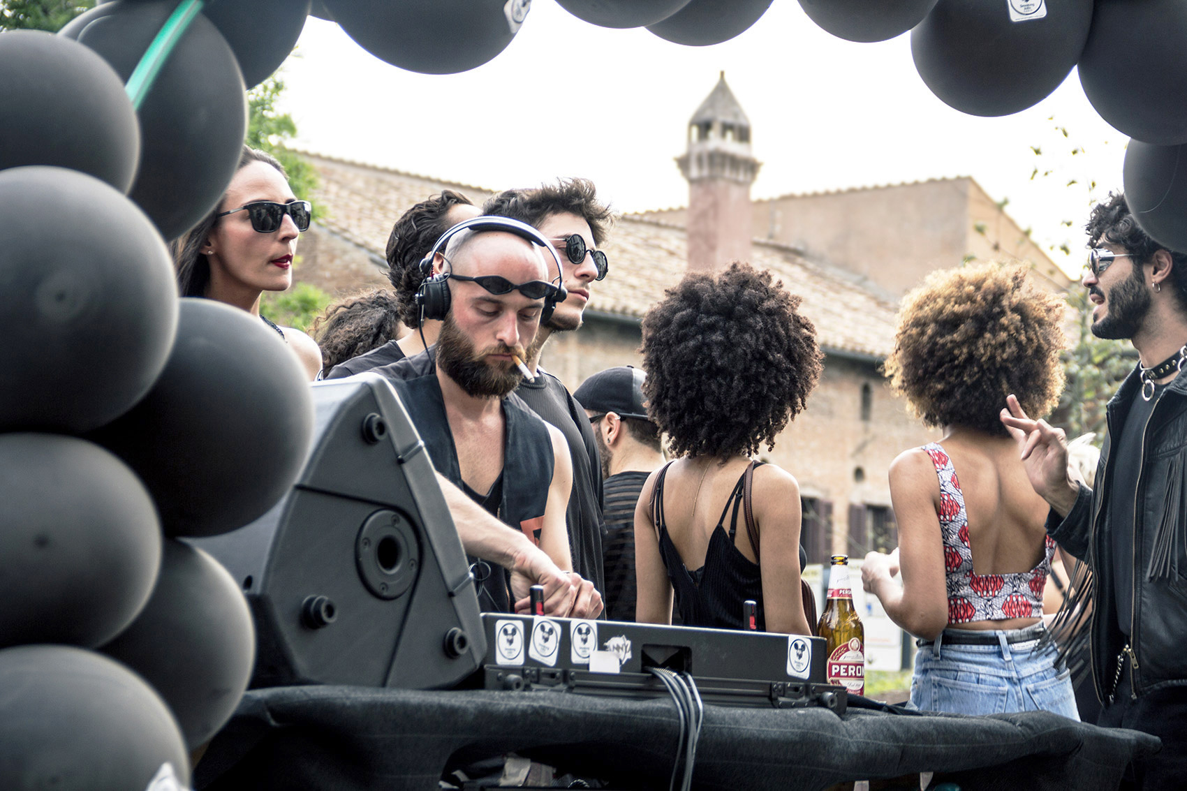 street party in the centre of rome